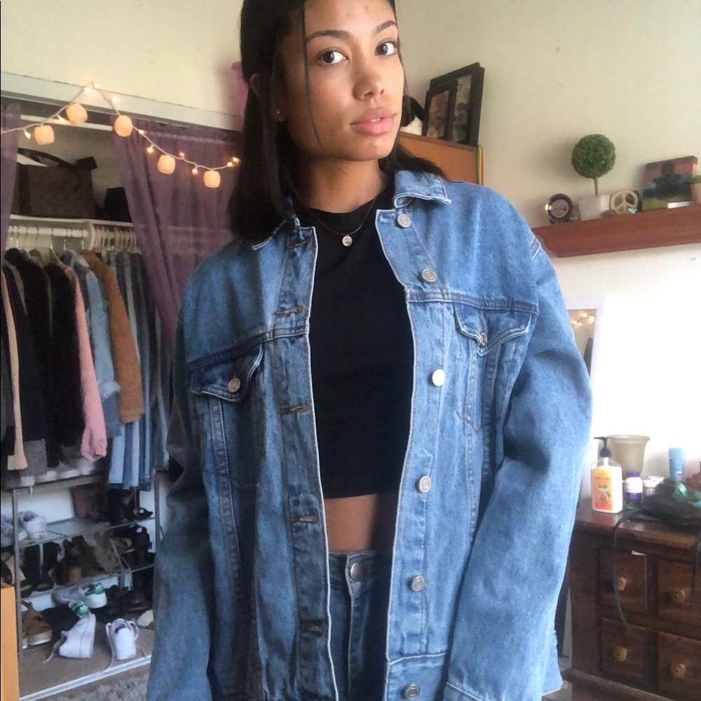 missguided oversized denim jacket